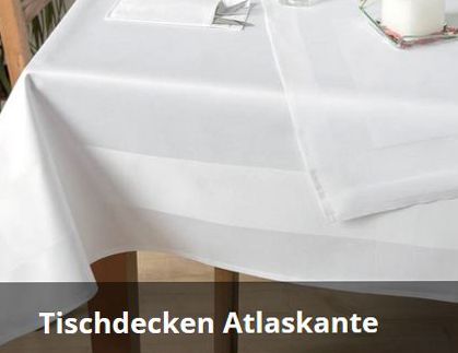 Elegant: Tischdecken mit Atlaskante