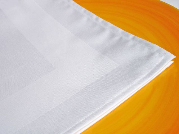 50 Stoffservietten, Padua, weiß, mit Atlaskante, 50x50 cm