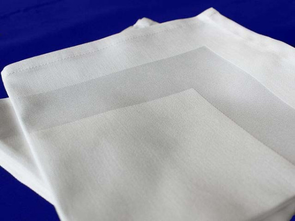 50 Stoffservietten, Padua, weiß, mit Atlaskante, 40x40 cm