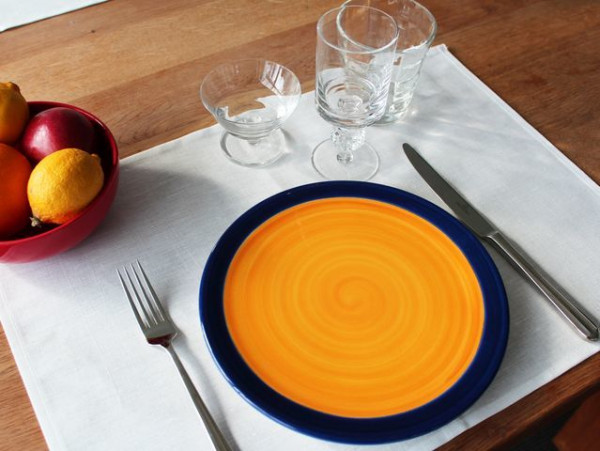 12 Halbleinen-Tischsets / Platzsets, weiß, ohne Muster, 35x50