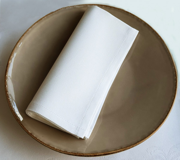 10 Stoffservietten Faro, weiß, ohne Muster 40x40