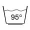 Pflegesymbole Waschsymbole: Waschmaschine waschen bei 95 Grad im Schonwaschgang